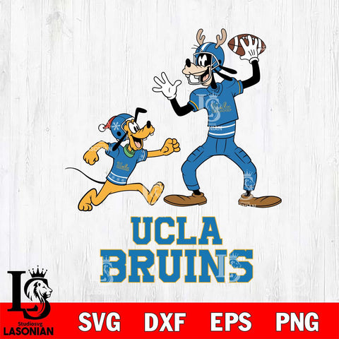 UCLA Bruins Goofy & Pluto Football Cricut,Christmas SVG DXF EPS PNG FILE, NCAA Digital Download,Instant Download, Silhouette