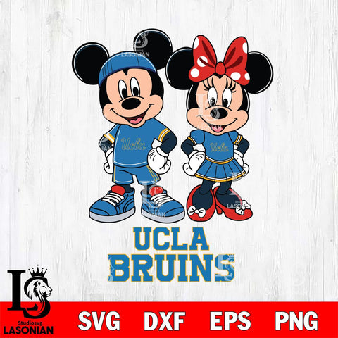 UCLA Bruins Mickey And Minnie Rugby Svg Eps Dxf Png File, NCAA svg , Digital Download , Instant Download, Cricut File