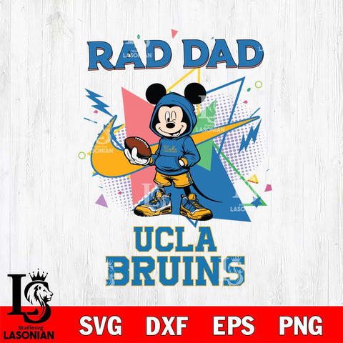 UCLA Bruins Mickey Wearing Hoodie Rad Dad SVG DXF EPS PNG FILE, NCAA File Cut,Digital Download,Instant Download