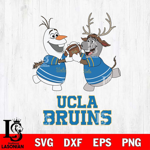 UCLA Bruins Olaf & Sven Football Cricut,Christmas SVG DXF EPS PNG FILE, NCAA Digital Download,Instant Download, Silhouette