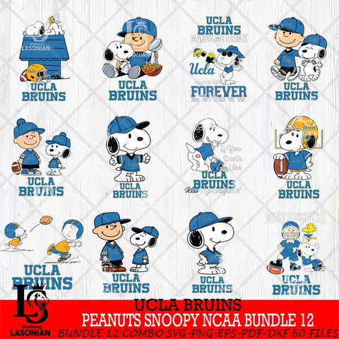 UCLA Bruins Peanuts Snoopy Player NCAA Bundle 12 SVG DXF EPS PNG FILE,Snoopy File Cut, bundle NCAA Digital Download,Instant Download, Silhouette