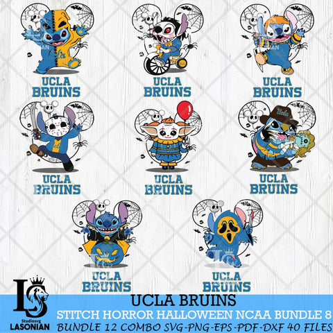 UCLA Bruins Stitch Horror Halloween Bundle NCAA Svg Eps Dxf Png File, Digital Download, Instant Download