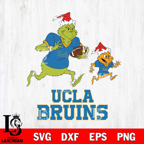 UCLA Bruins The Grinch & Max Football Cricut,Christmas SVG DXF EPS PNG FILE, NCAA Digital Download,Instant Download, Silhouette