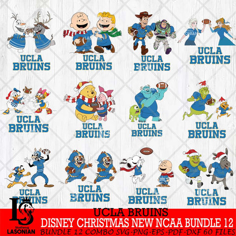 UCLA Bruins  Disney Christmas New NCAA Bundle 12 Cricut,Christmas SVG DXF EPS PNG FILE, BUNDLE NCAA Digital Download,Instant Download, Silhouette
