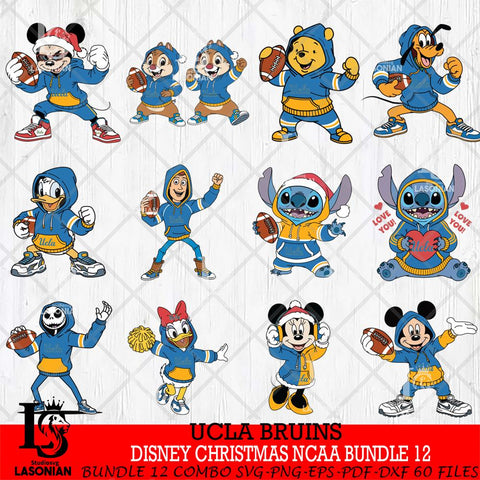UCLA Bruins  Disney christmas NCAA Bundle File Cut, Bundle NCAA SVG DXF EPS PNG FILE, Digital Download , Criucut , Silhouette