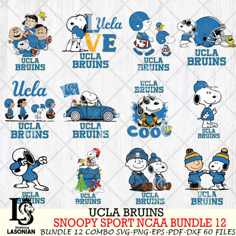 UCLA Bruins  Snoopy NCAA Bundle 12 SVG Svg Eps Dxf Png File, Digital Download