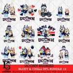 UConn Huskies Bluey & Bingo Bundle 12 SVG Svg Eps Dxf Png File, Bundle NCAA svg, Digital Download, Instant Download