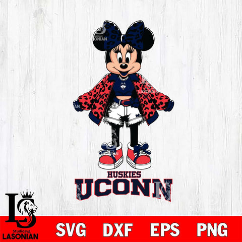 UConn Huskies Style Minnie Disney Svg Eps Dxf Png File, Digital Download, Instant Download