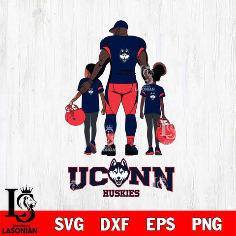 UConn Huskies 3 Father and son Rugby SVG DXF EPS PNG FILE,NCAA SVG, Father day Digital Download,Instant Download, Silhouette