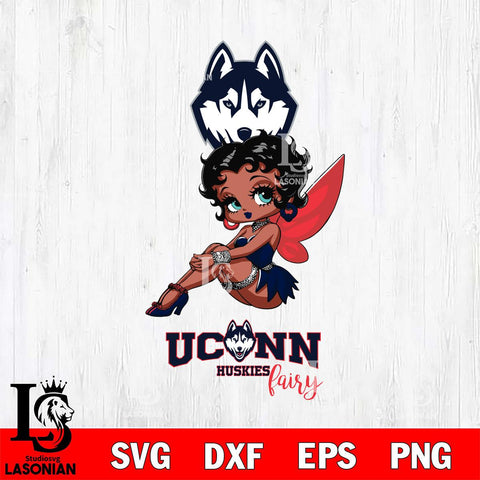 UConn Huskies Beauty Black Fairy Betty Boop, Svg Eps Dxf Png File, Digital Download