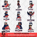 UConn Huskies Black Fan Girl Betty Boop Bundle 9, Svg Eps Dxf Png File, Digital Download
