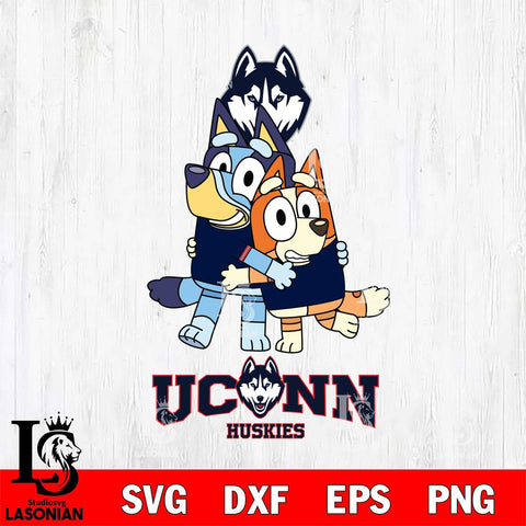 UConn Huskies Bluey & Bingo 3 Svg Eps Dxf Png File, NCAA svg, Digital Download, Instant Download