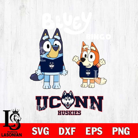 UConn Huskies Bluey & Bingo 4 Svg Eps Dxf Png File, NCAA svg, Digital Download, Instant Download