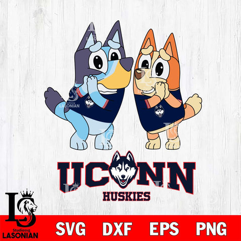 UConn Huskies Bluey & Bingo 5 Svg Eps Dxf Png File, NCAA svg, Digital Download, Instant Download
