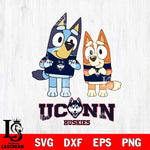 UConn Huskies Bluey & Bingo 6 Svg Eps Dxf Png File, NCAA svg, Digital Download, Instant Download
