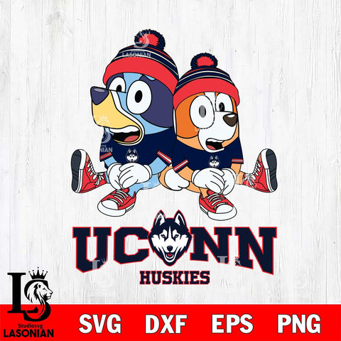 UConn Huskies Bluey & Bingo 8 Svg Eps Dxf Png File, NCAA svg, Digital Download, Instant Download