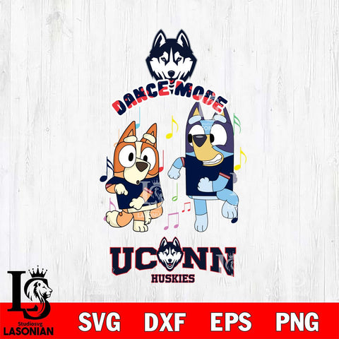 UConn Huskies Bluey Bingo Dance Mode Svg Eps Dxf Png File, NCAA svg, Digital Download, Instant Download