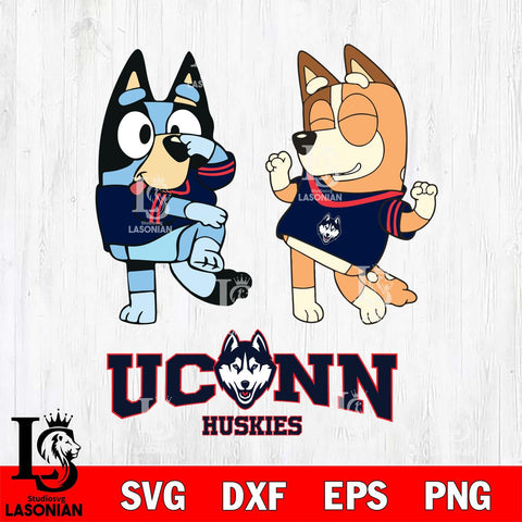 UConn Huskies Bluey Chilli Sport Svg Eps Dxf Png File, Digital Download, Instant Download