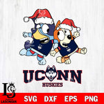 UConn Huskies Bluey Christmas Holiday Svg Eps Dxf Png File, Digital Download