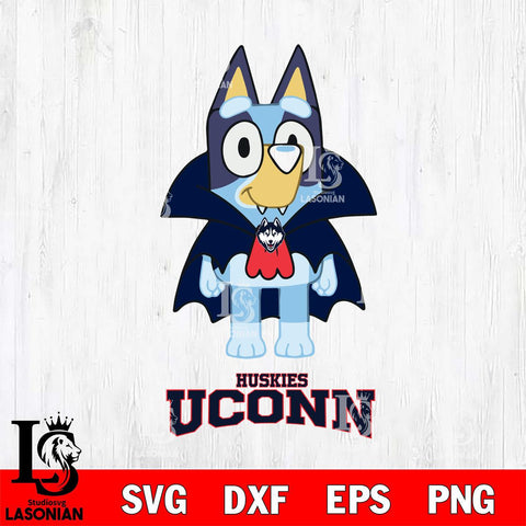 UConn Huskies Bluey Dracula Halloween Svg Eps Dxf Png File, Digital Download, Instant Download