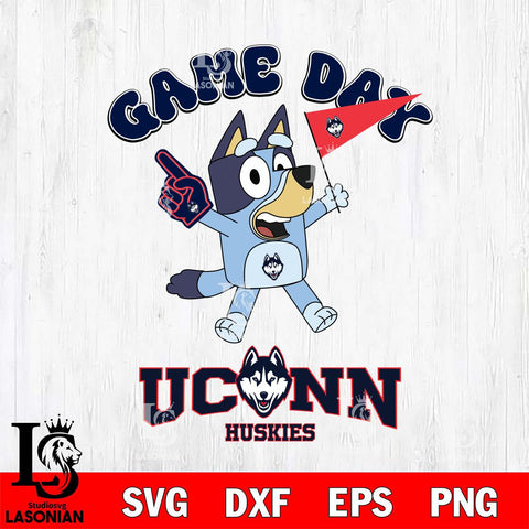 UConn Huskies Bluey Game Day Svg Eps Dxf Png File, Digital Download, Instant Download