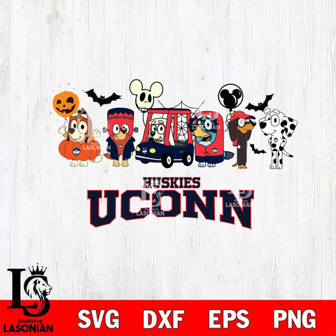 UConn Huskies Bluey Halloween Svg Eps Dxf Png File, Digital Download, Instant Download