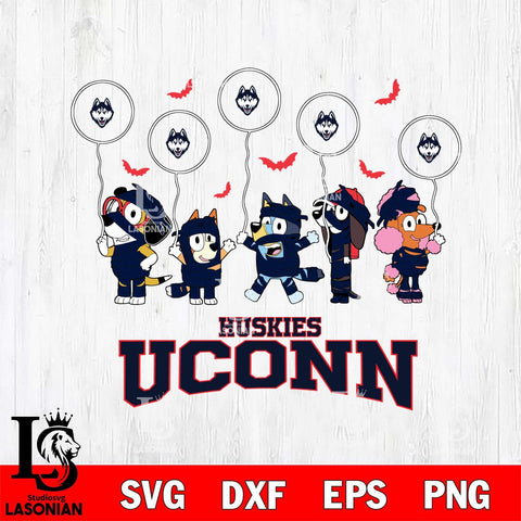 UConn Huskies Bluey Halloween Spooky Svg Eps Dxf Png File, Digital Download, Instant Download