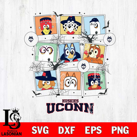 UConn Huskies Bluey Halloween Sport Svg Eps Dxf Png File, Digital Download, Instant Download