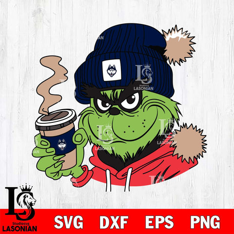 UConn Huskies Boujee Grinch 4 Svg Eps Dxf Png File, Digital Download, Instant Download