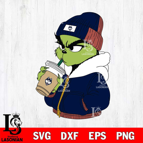 UConn Huskies Boujee Grinch 6 Svg Eps Dxf Png File, Digital Download, Instant Download