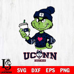 UConn Huskies Boujee Grinch Heart Christmas Cut Files Cricut, Svg Dxf Eps Png file, Digital download , Silhouette