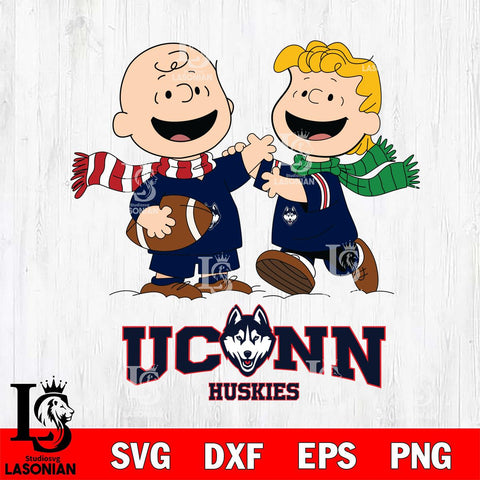 UConn Huskies Charlie Brown & Linus Football Cricut,Christmas SVG DXF EPS PNG FILE, NCAA Digital Download,Instant Download, Silhouette
