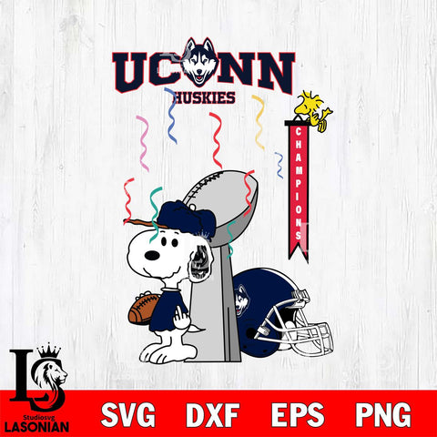 UConn Huskies Charlie Brown and Snoopy Super Bowl Svg Eps Dxf Png File, NCAA svg , Digital Download , Instant Download, Cricut File