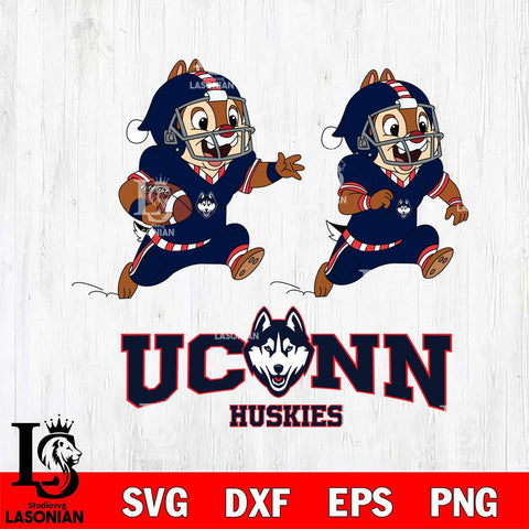 UConn Huskies Chip & Dale Football Cricut,Christmas SVG DXF EPS PNG FILE, NCAA Digital Download,Instant Download, Silhouette