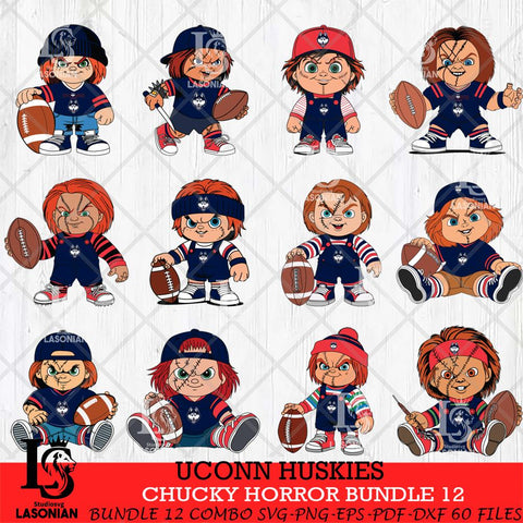 UConn Huskies Chucky Horror Bundle 12 SVG Eps Dxf Png File, Bundle NCAA svg, Digital Download, Instant Download
