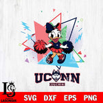 UConn Huskies Cute Daisy Duck Cheerleader SVG DXF EPS PNG FILE, NCAA File Cut,Digital Download,Instant Download