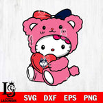 UConn Huskies Cute Hello Kitty 3 Svg Eps Dxf Png File, Digital Download, Instant Download
