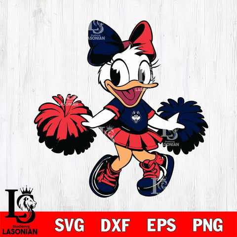 UConn Huskies Daisy Duck Cheerleader Svg Eps Dxf Png File, NCAA svg, Digital Download, Instant Download