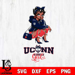 UConn Huskies Fashion Black Fan Girl Betty Boop, Svg Eps Dxf Png File, Digital Download