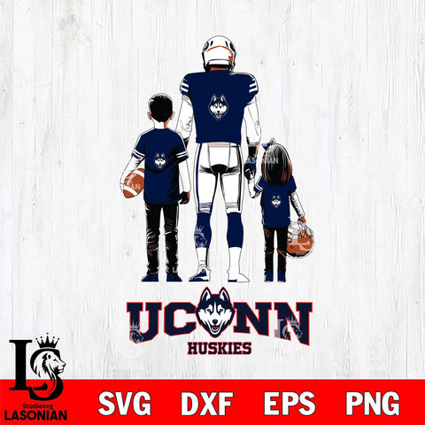 UConn Huskies Father And Child Football SVG DXF EPS PNG FILE,NCAA SVG, Father day Digital Download,Instant Download, Silhouette
