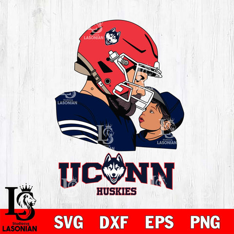 UConn Huskies Father And Child Rugby SVG DXF EPS PNG FILE,NCAA SVG, Father day Digital Download,Instant Download, Silhouette