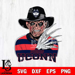 UConn Huskies Freddy Krueger Horror Halloween Svg Eps Dxf Png File, NCAA svg, Digital Download, Instant Download