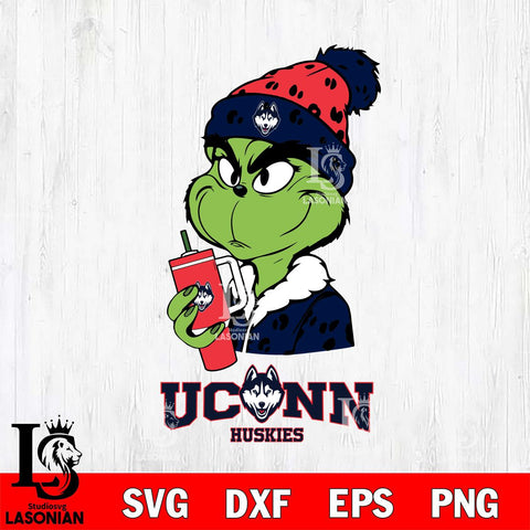UConn Huskies Grinch Bougie Leopard Svg Eps Dxf Png File, Digital Download, Instant Download