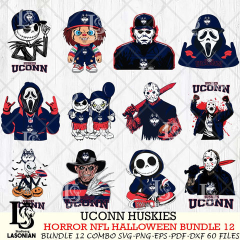 UConn Huskies Halloween Bundle 12 SVG Svg Eps Dxf Png File, NCAA bundle svg, Digital Download, Instant Download