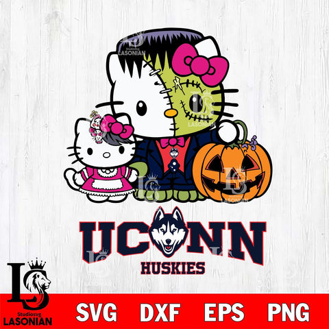 UConn Huskies Hello Kitty Horror 10 Svg Eps Dxf Png File, Digital Download