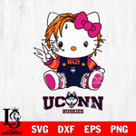 UConn Huskies Hello Kitty Horror Svg Eps Dxf Png File, Digital Download