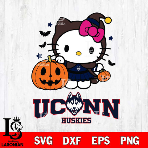 UConn Huskies Hello Kitty Horror 1 Svg Eps Dxf Png File, Digital Download
