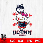 UConn Huskies Hello Kitty Horror 2 Svg Eps Dxf Png File, Digital Download