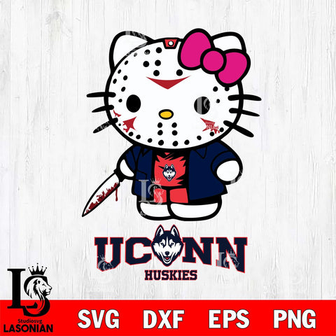 UConn Huskies Hello Kitty Horror 3 Svg Eps Dxf Png File, Digital Download