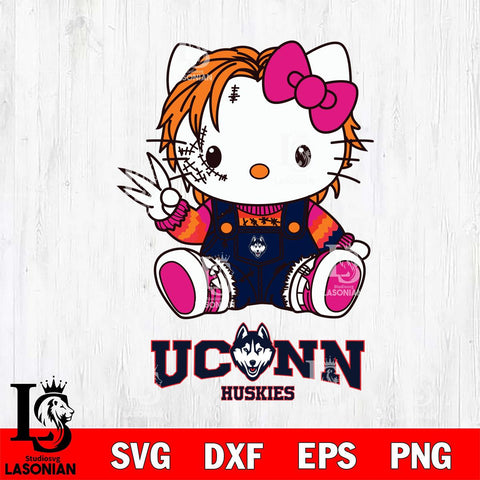 UConn Huskies Hello Kitty Horror Svg Eps Dxf Png File, Digital Download